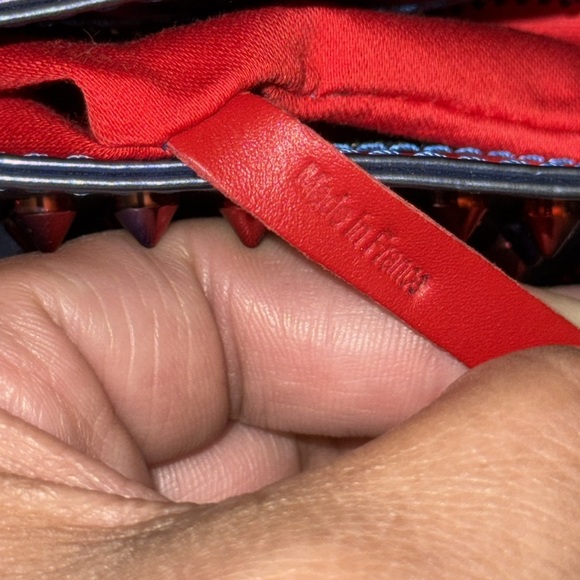 Christian Louboutin preloved clutch great condition color blue n purple studs - Picture 12 of 12